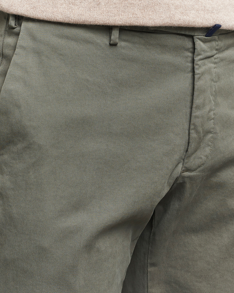 Herr | Byxor | Incotex | Slim Fit Cotton Stretch Chinos Dark Green