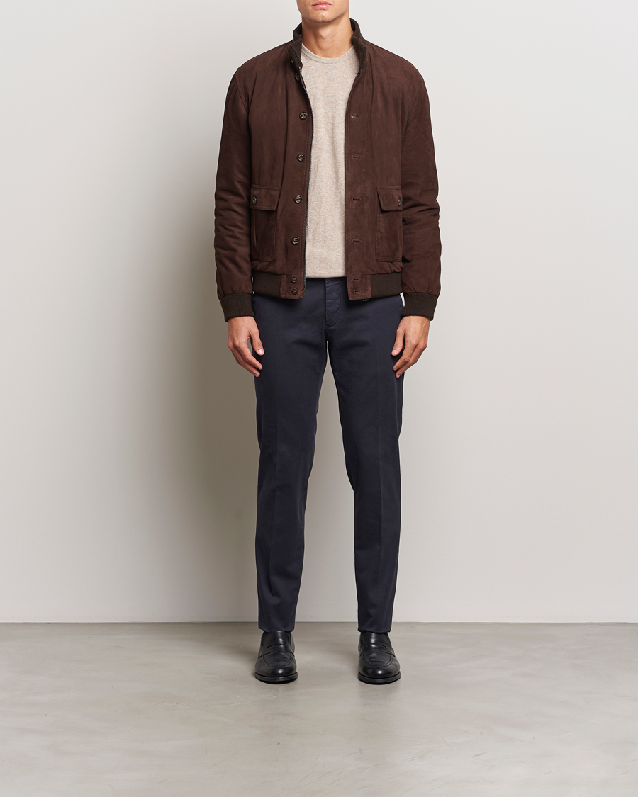 Herr | Byxor | Incotex | Slim Fit Cotton Stretch Chinos Navy