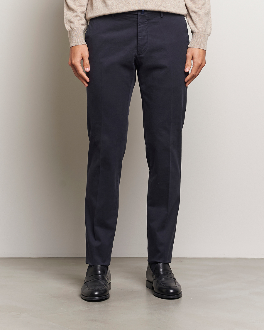 Herr | Byxor | Incotex | Slim Fit Cotton Stretch Chinos Navy