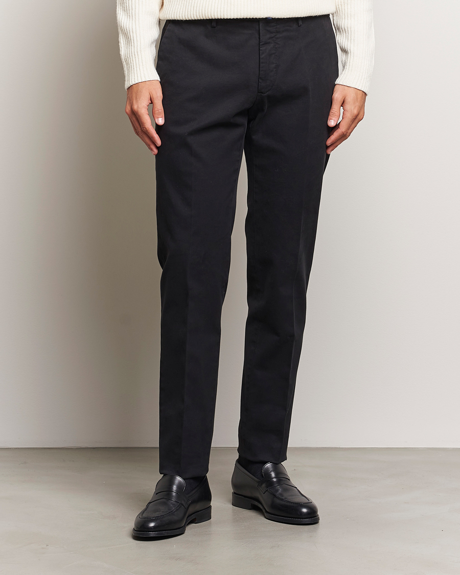 Herr | Byxor | Incotex | Slim Fit Cotton Stretch Chinos Black
