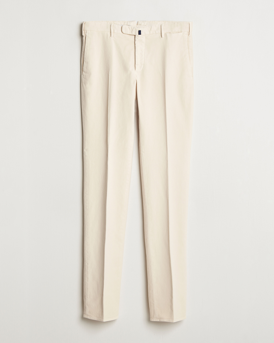 Herr | Byxor | Incotex | Slim Fit Luxury Moleskine Trousers Off White