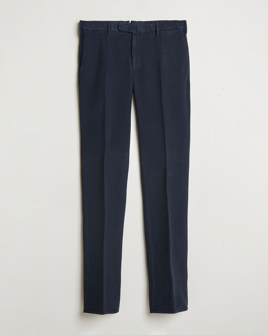 Herr | Byxor | Incotex | Slim Fit Luxury Moleskine Trousers Navy
