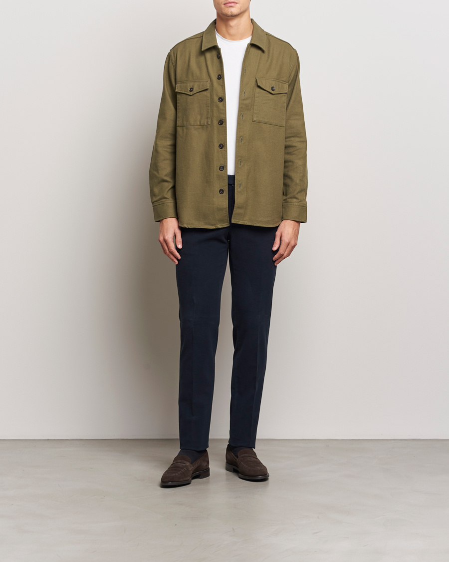 Herr | Byxor | Incotex | Slim Fit Luxury Moleskine Trousers Navy
