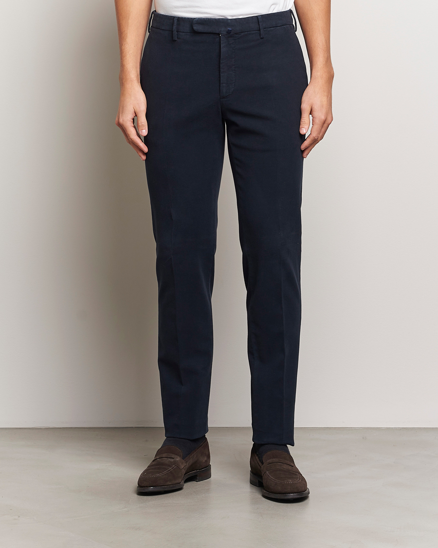Herr | Byxor | Incotex | Slim Fit Luxury Moleskine Trousers Navy