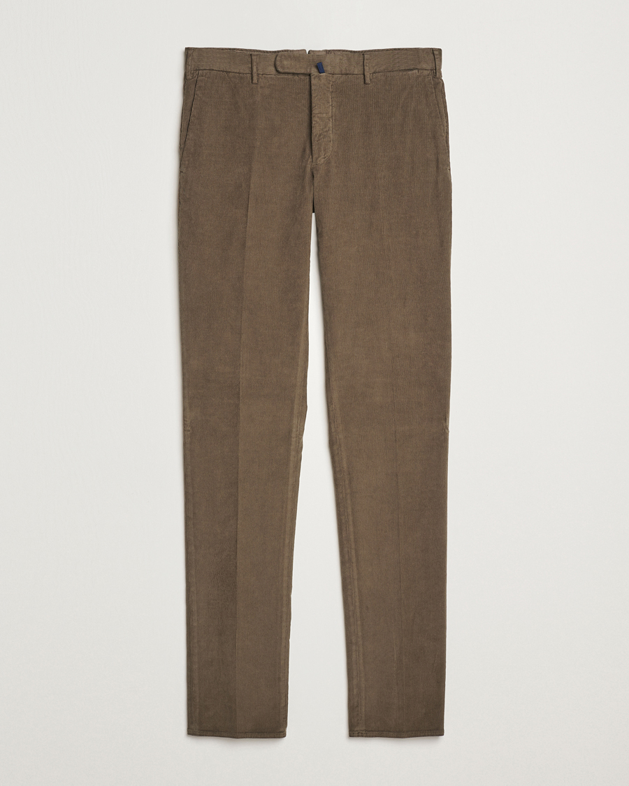Herr | Byxor | Incotex | Slim Fit Baby Corduroy Trousers Brown