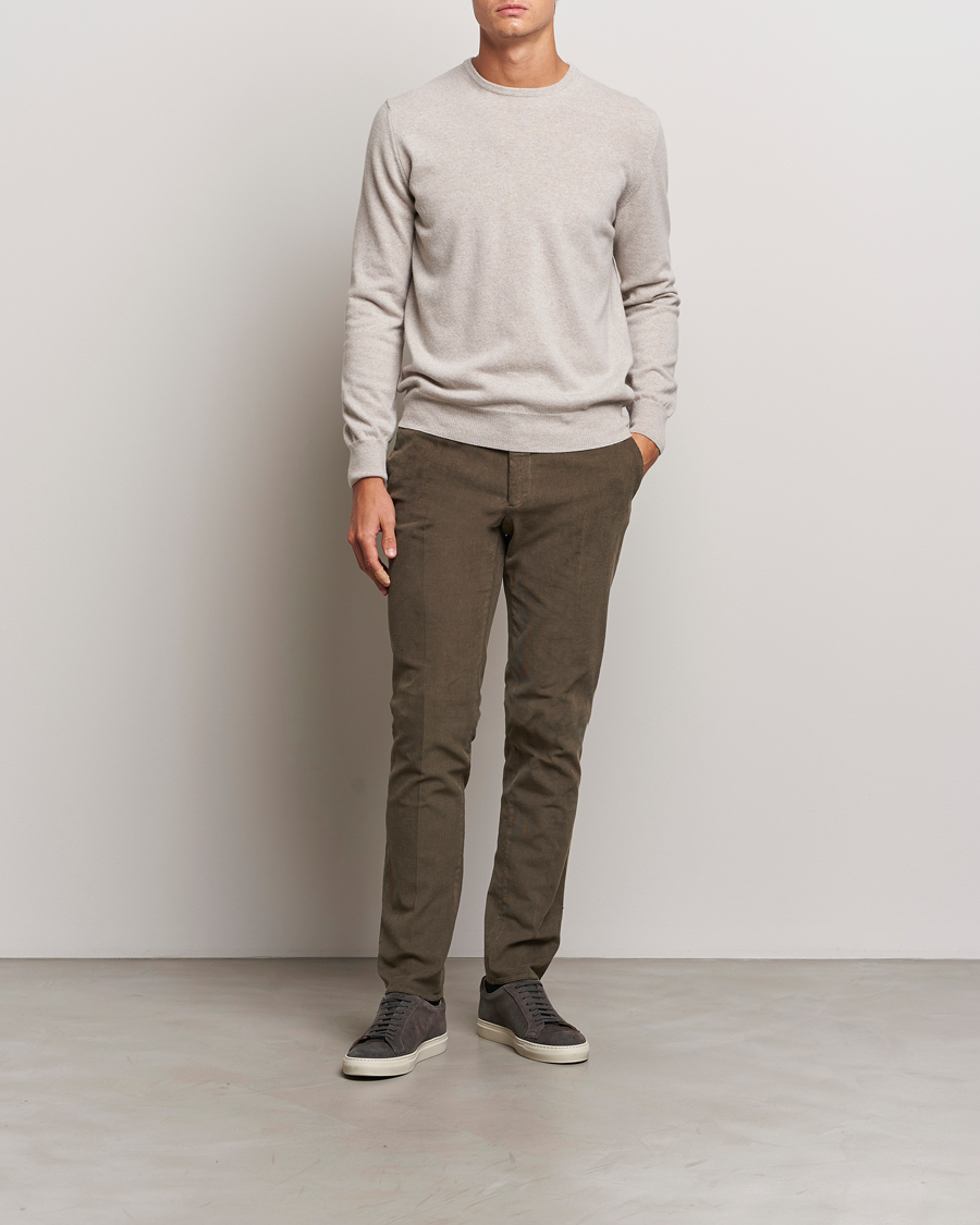 Herr | Byxor | Incotex | Slim Fit Baby Corduroy Trousers Brown
