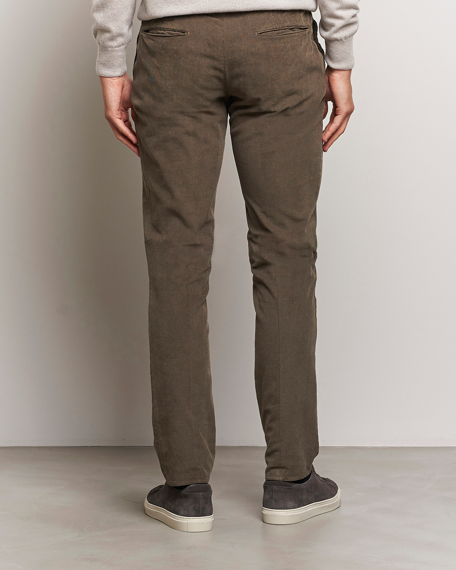 Herr | Byxor | Incotex | Slim Fit Baby Corduroy Trousers Brown