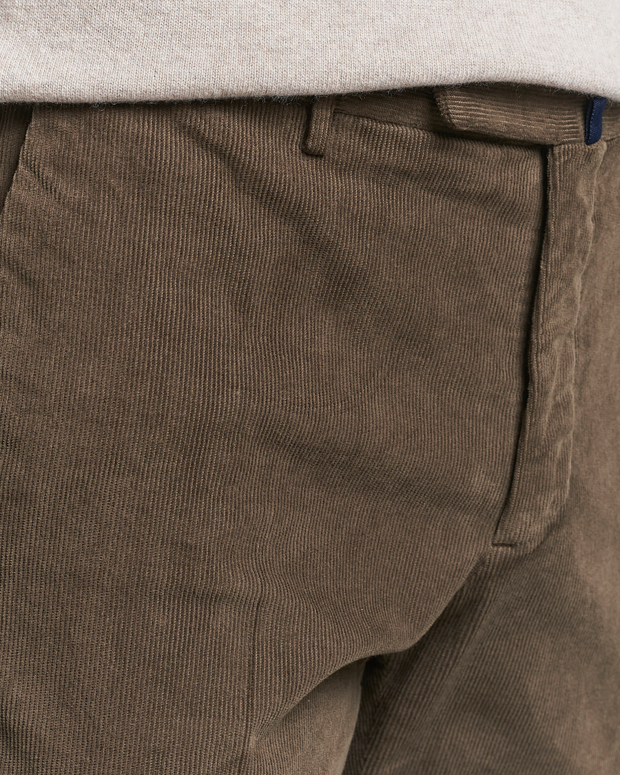 Herr | Byxor | Incotex | Slim Fit Baby Corduroy Trousers Brown