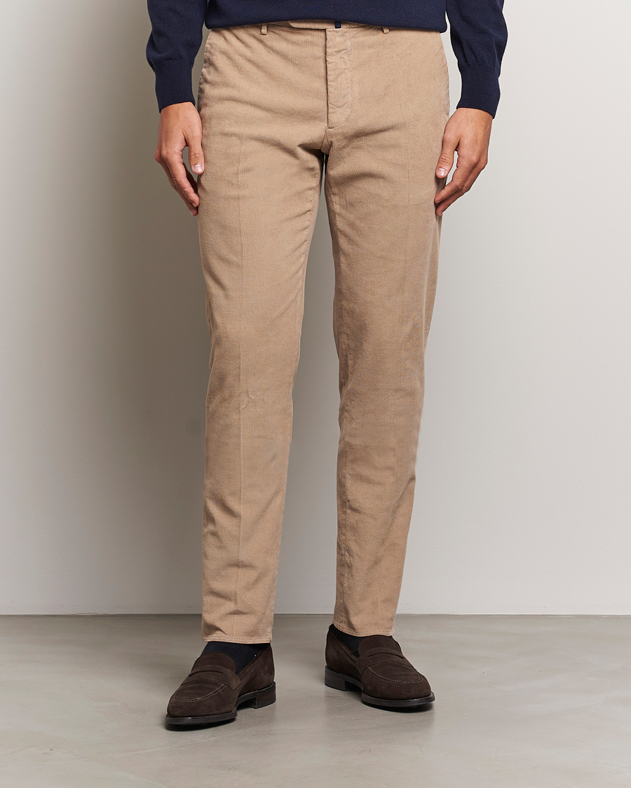 Herr | Byxor | Incotex | Slim Fit Baby Corduroy Trousers Beige