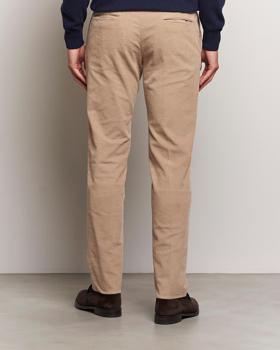 Herr | Byxor | Incotex | Slim Fit Baby Corduroy Trousers Beige