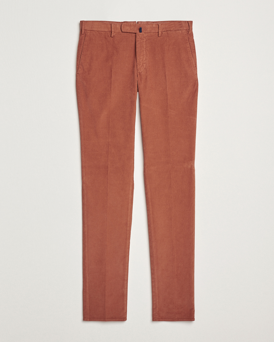 Herr | Byxor | Incotex | Slim Fit Baby Corduroy Trousers Vintage Red