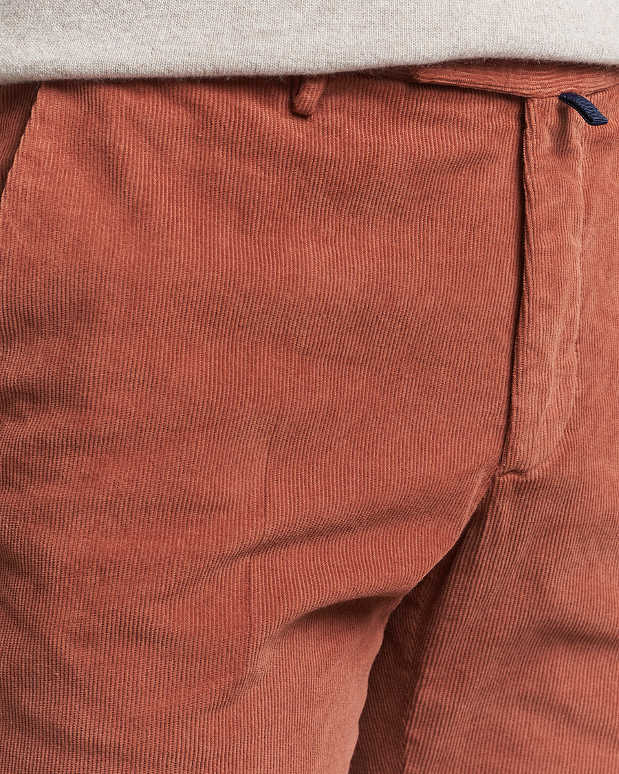 Herr | Byxor | Incotex | Slim Fit Baby Corduroy Trousers Vintage Red