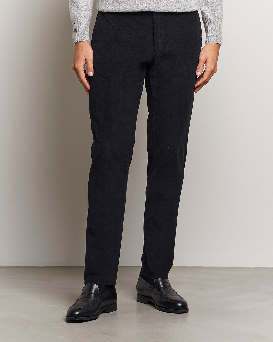 Herr | Byxor | Incotex | Slim Fit Baby Corduroy Trousers Navy