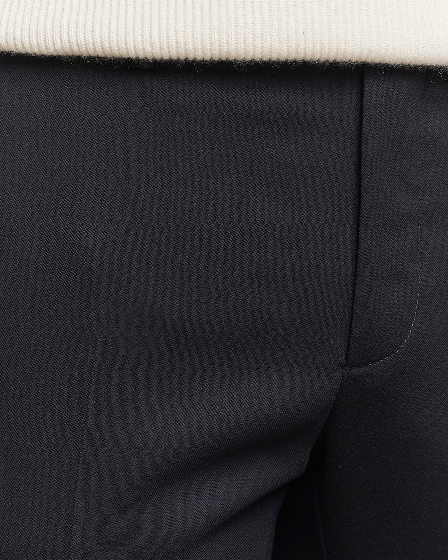 Herr | Byxor | Incotex | Silm Fit Washable Flannel Trousers Navy