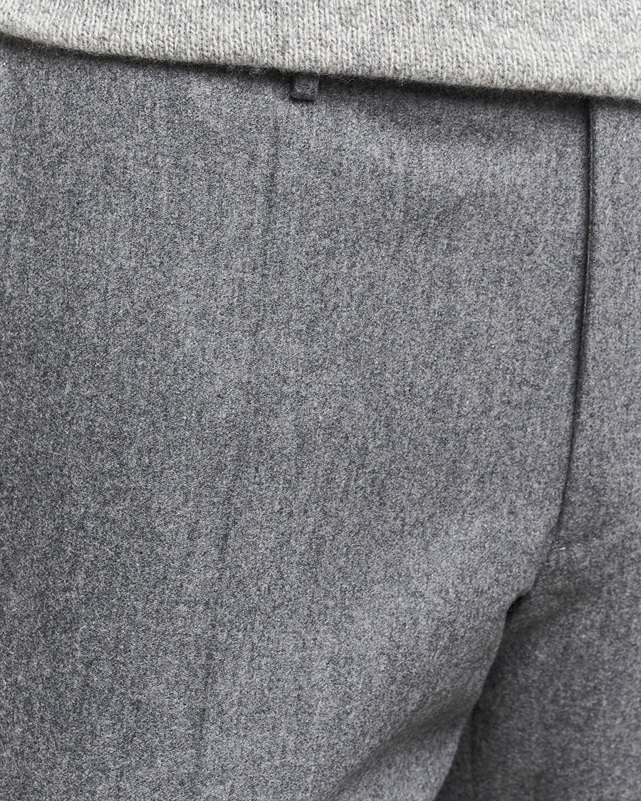 Herr | Byxor | Incotex | Slim Fit Carded Flannel Trousers Grey Melange