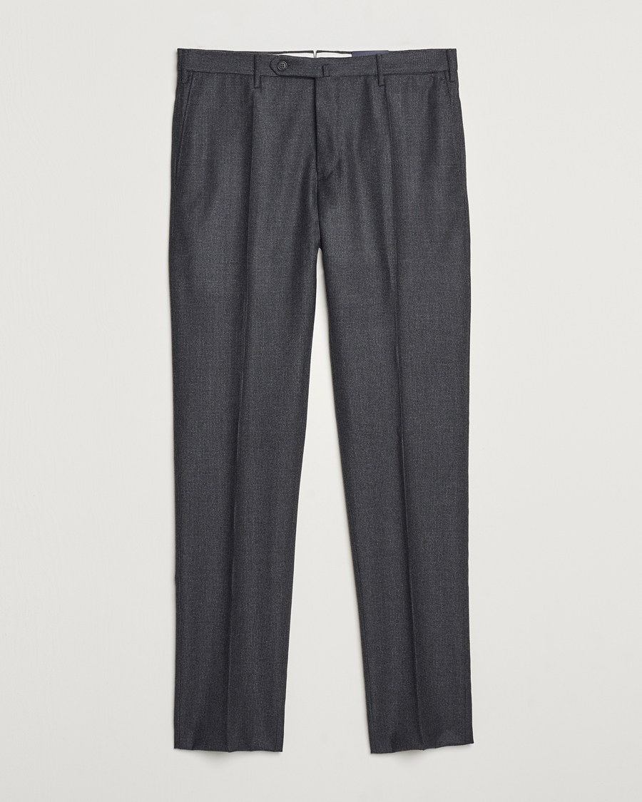 Herr | Byxor | Incotex | Slim Fit Houndstooth Flannel Trousers Light Grey