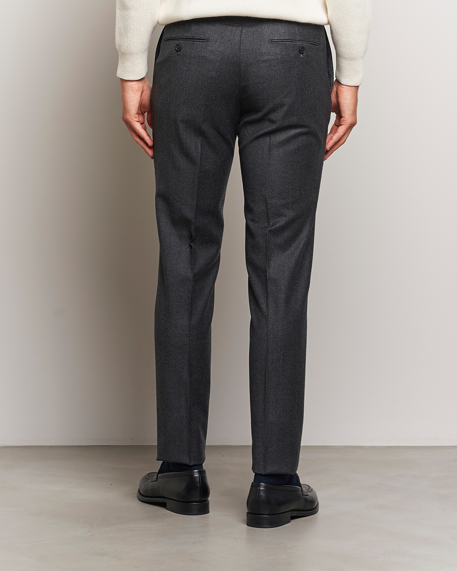 Herr | Byxor | Incotex | Slim Fit Houndstooth Flannel Trousers Light Grey