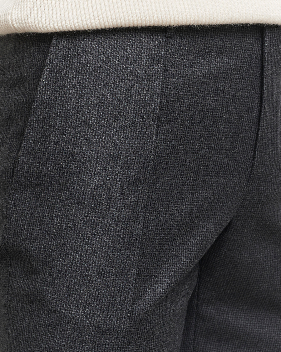 Herr | Byxor | Incotex | Slim Fit Houndstooth Flannel Trousers Light Grey