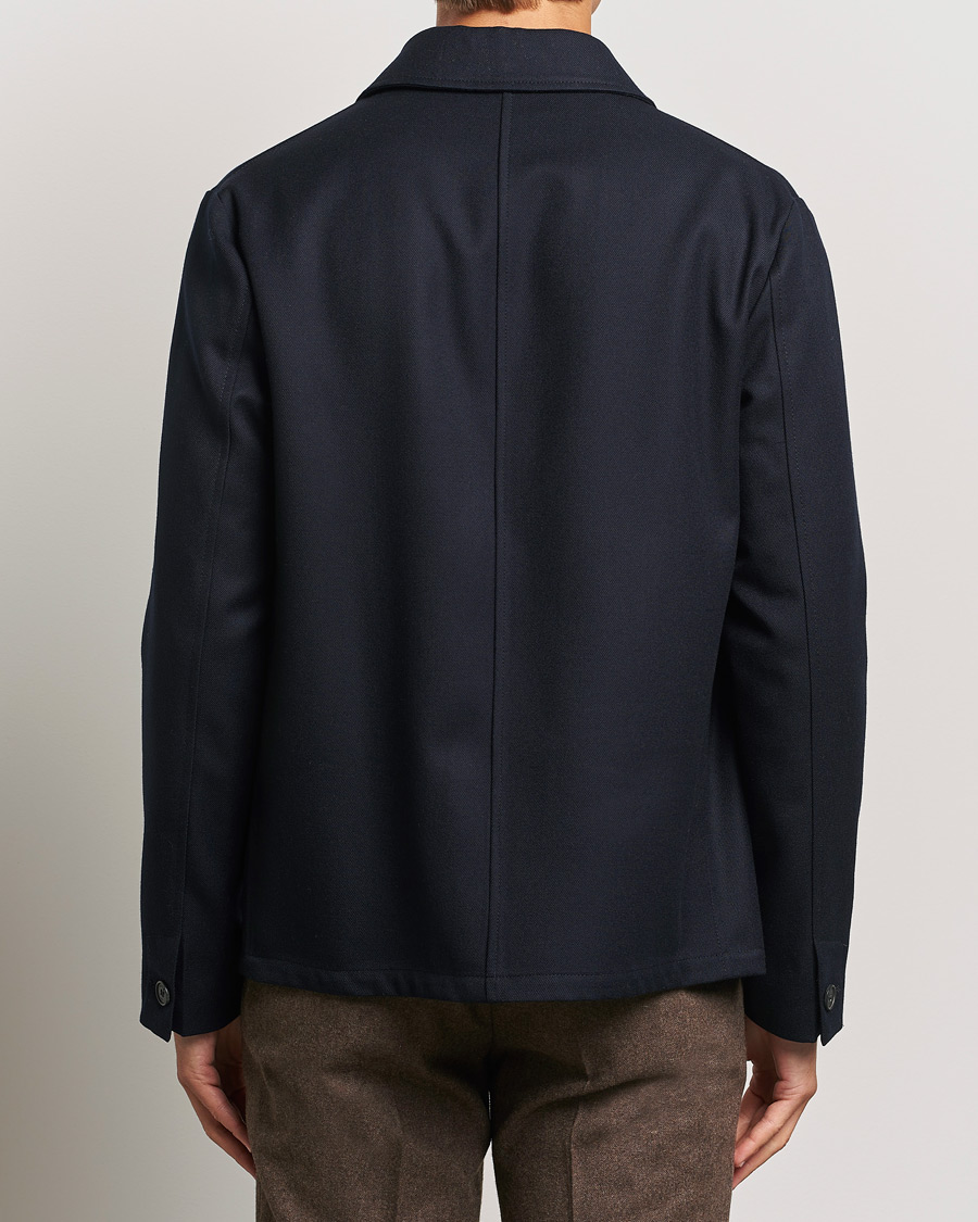 Herr | Jackor | Incotex | Wool Cover Shirt Jacket Navy