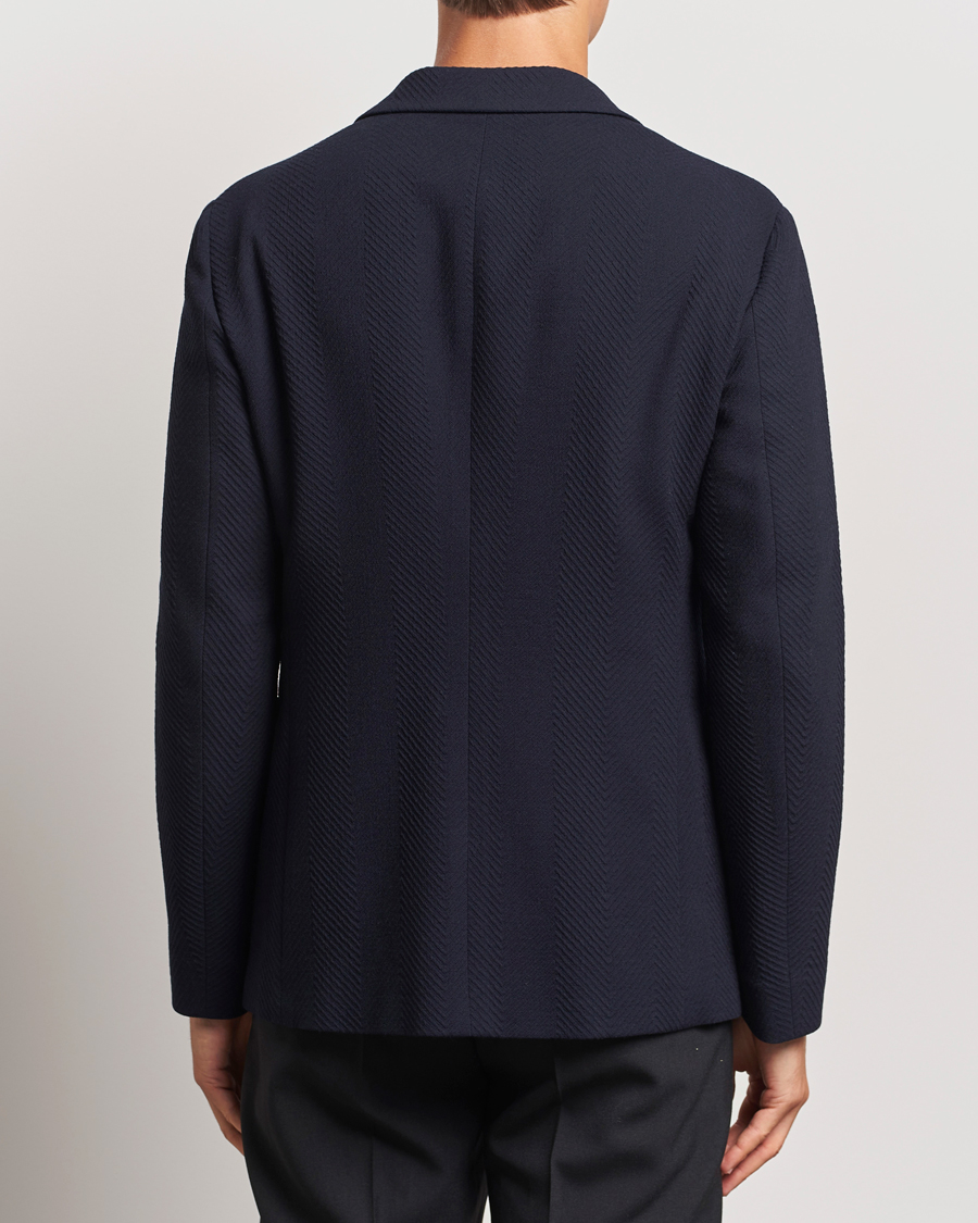 Herr | Kavajer | Giorgio Armani | Chevron Wool Stretch Blazer Navy