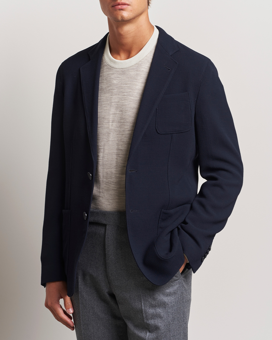 Herr | Kavajer | Giorgio Armani | Stretch Wool Blazer Navy
