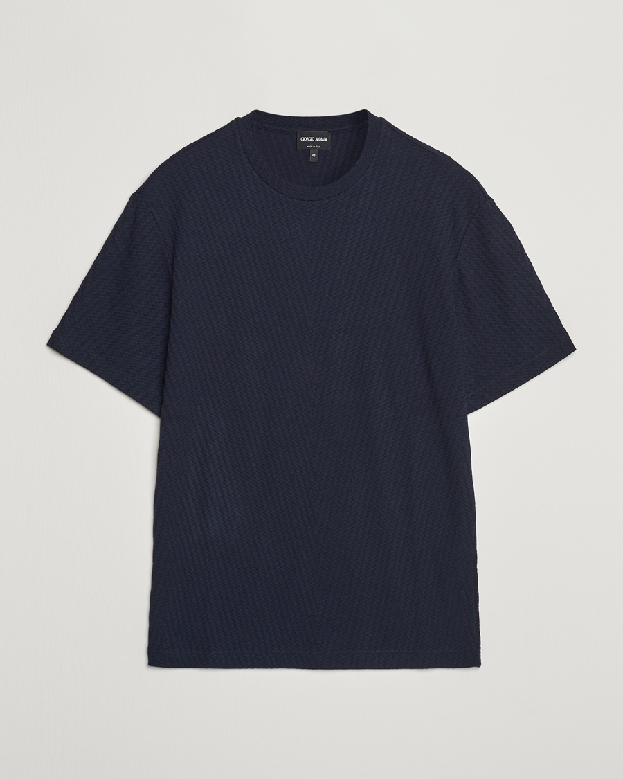 Herr | T-Shirts | Giorgio Armani | Viscose/Cashmere T-Shirt Midnight