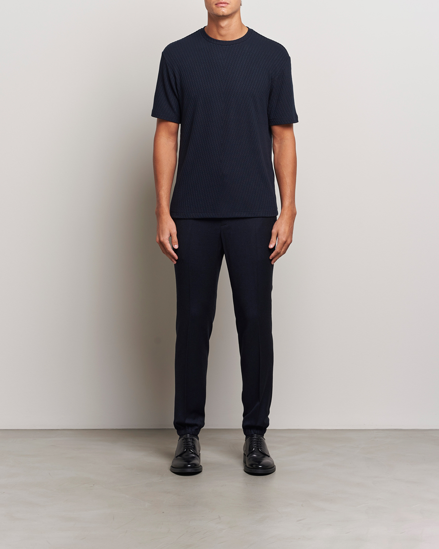 Herr | T-Shirts | Giorgio Armani | Viscose/Cashmere T-Shirt Midnight