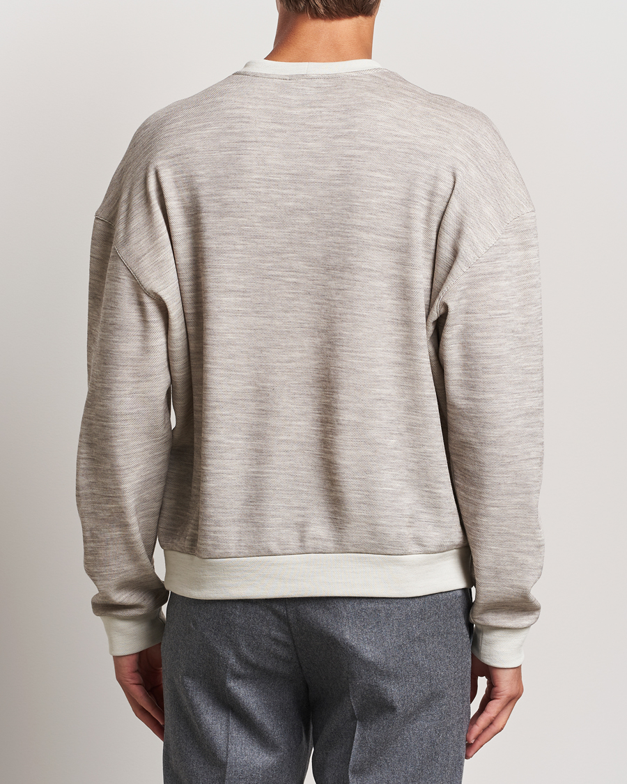 Herr | Tröjor | Giorgio Armani | Light Wool Crew Neck Light Beige