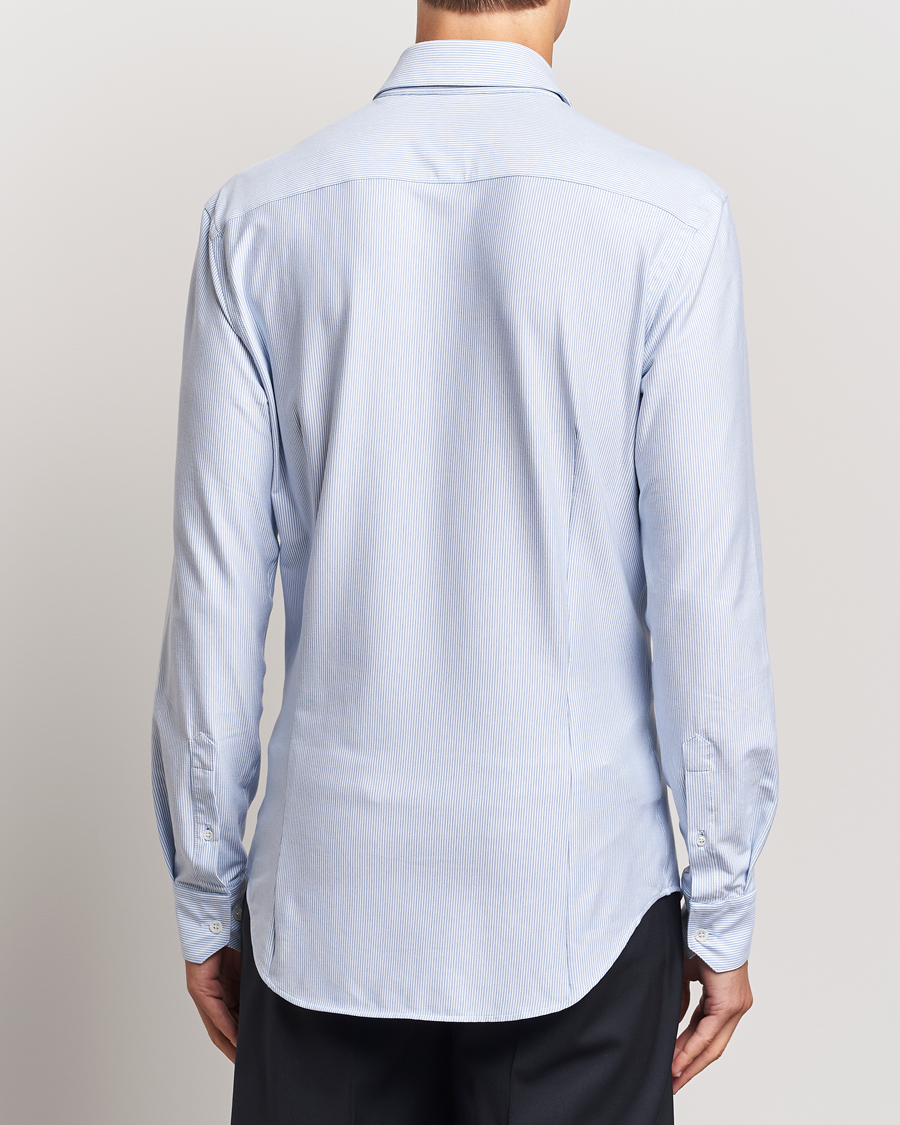 Herr | Skjortor | Giorgio Armani | Jersey Stretch Shirt Light Blue Stripe