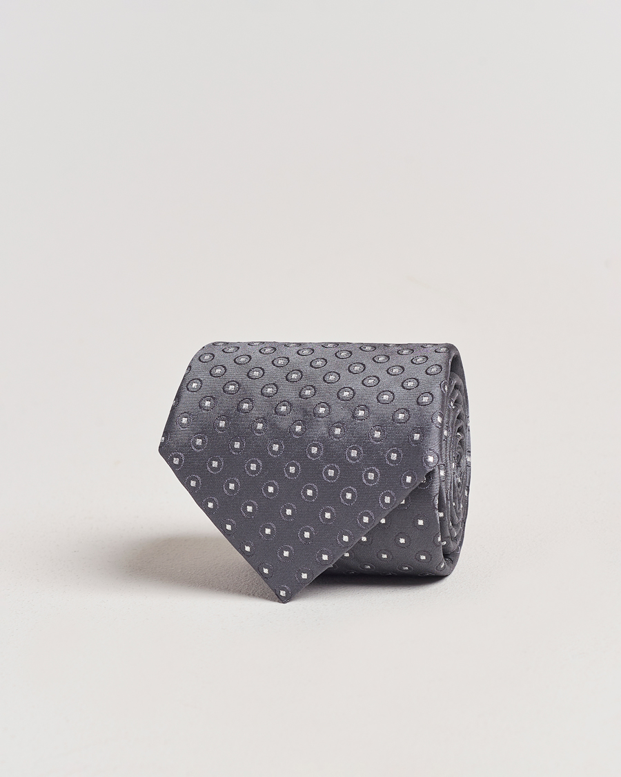 Herr | Giorgio Armani Jacquard Dot Silk Tie Steel Grey | Giorgio Armani | Jacquard Dot Silk Tie Steel Grey