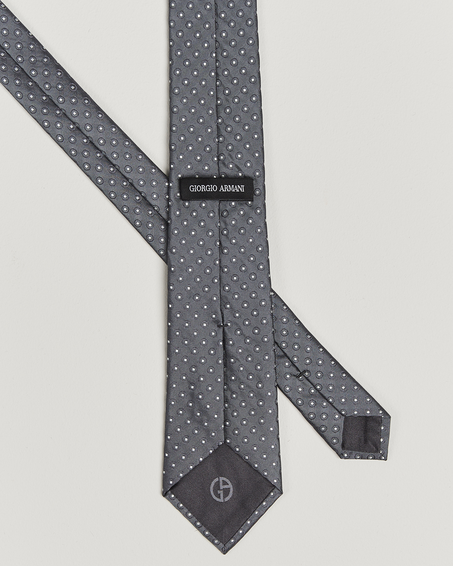 Herr | Giorgio Armani Jacquard Dot Silk Tie Steel Grey | Giorgio Armani | Jacquard Dot Silk Tie Steel Grey