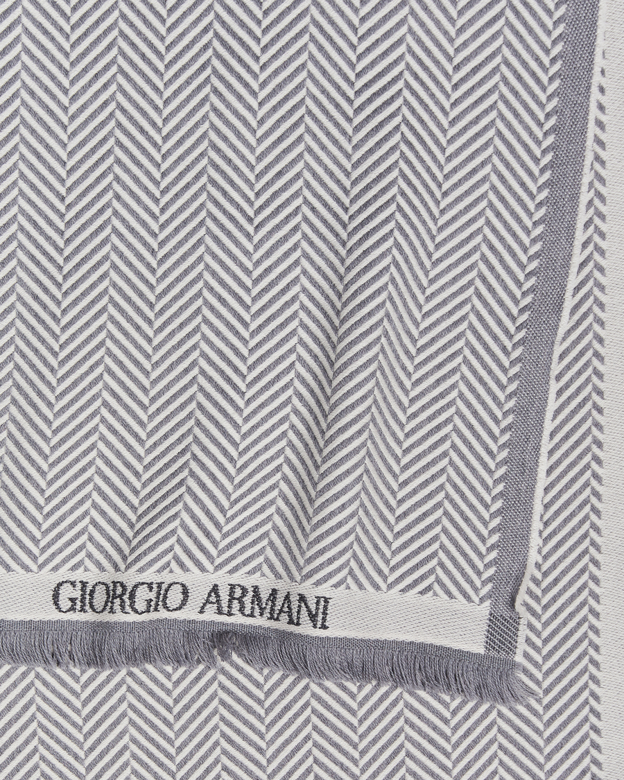 Herr | Giorgio Armani Wool Chevron Scarf Light Grey | Giorgio Armani | Wool Chevron Scarf Light Grey