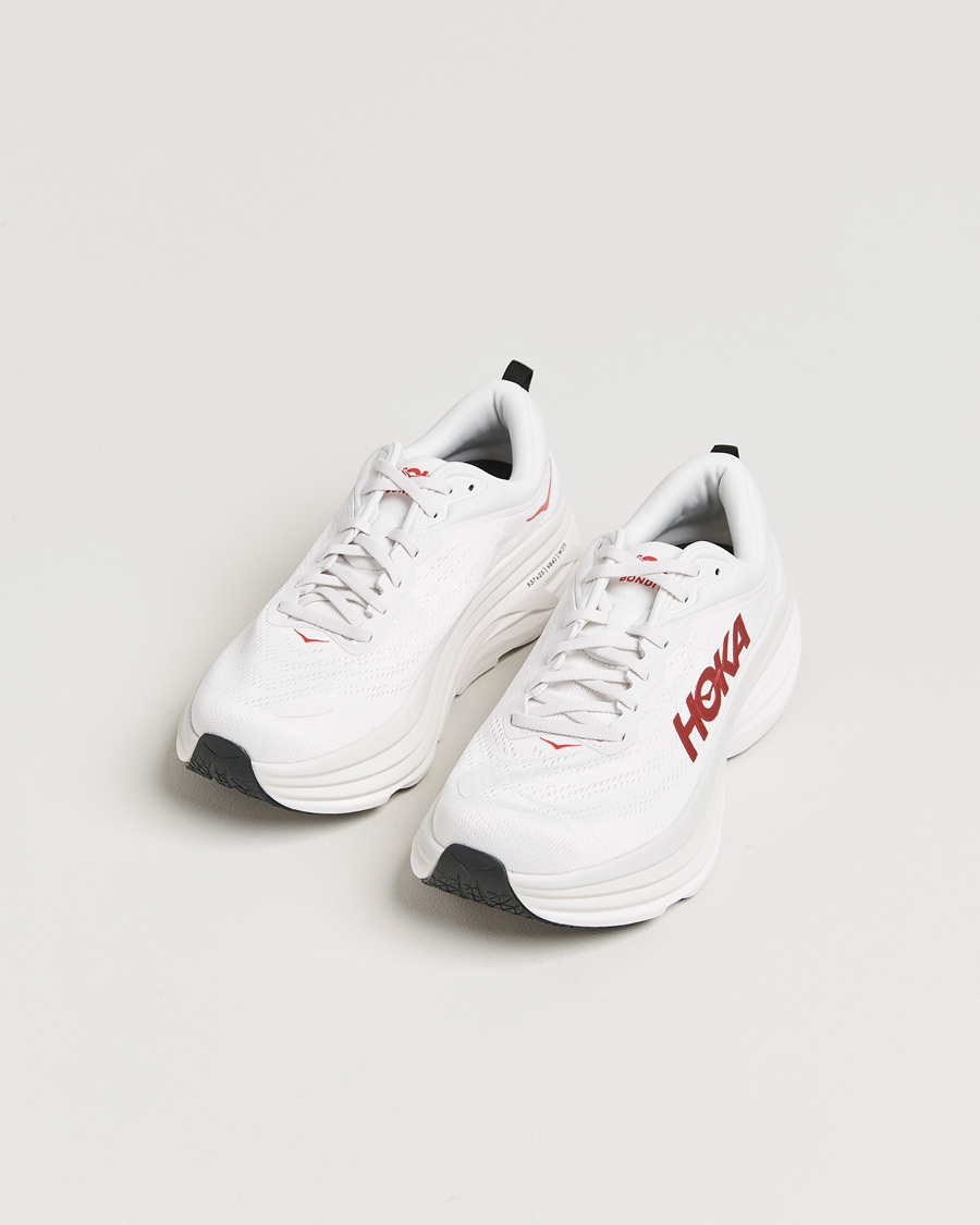 Herr | Hoka Bondi 8 White/Vermillion | Hoka | Bondi 8 White/Vermillion