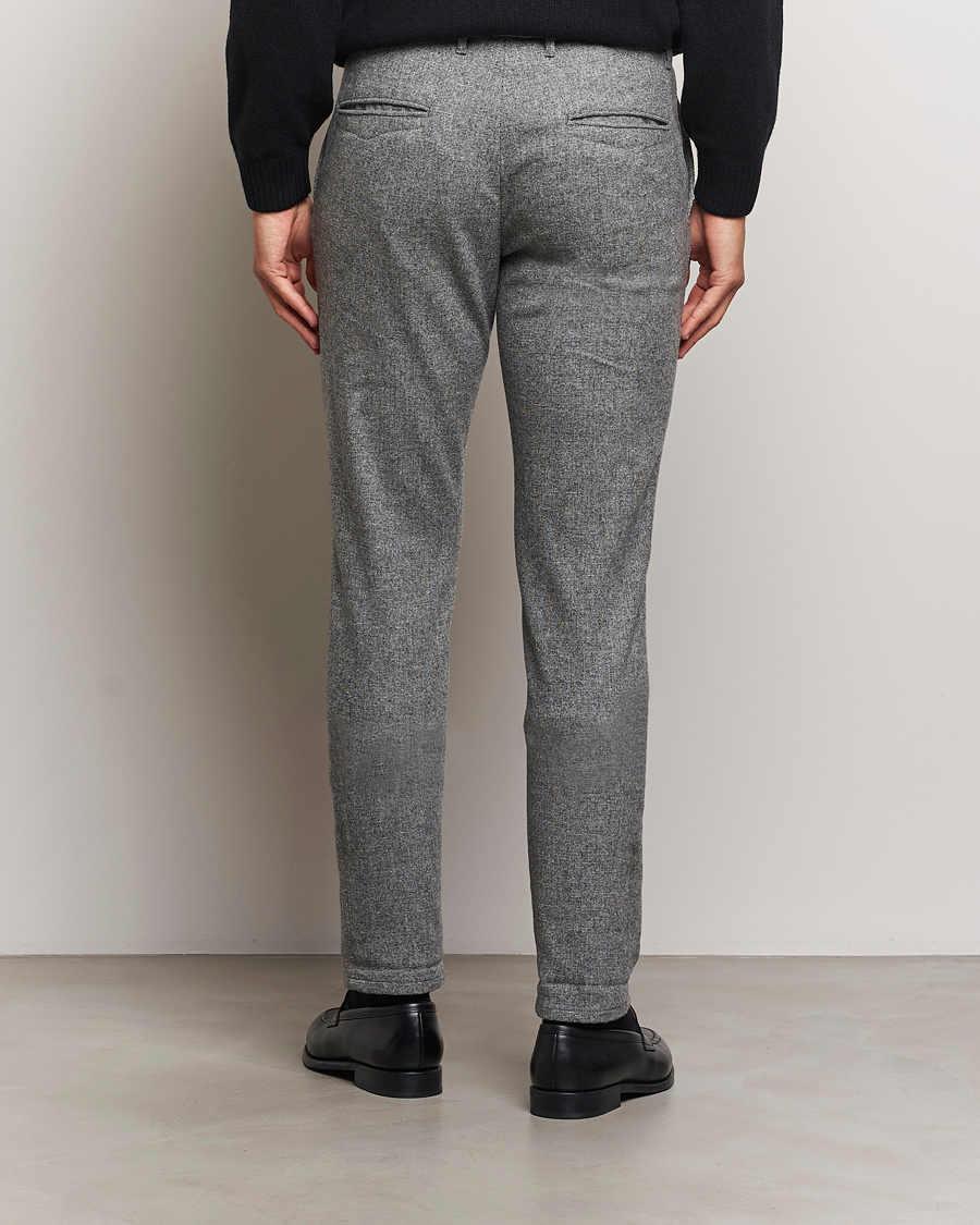 Herr | Byxor | Incotex | Slim Fit Washed Wool Stretch Slacks Light Grey