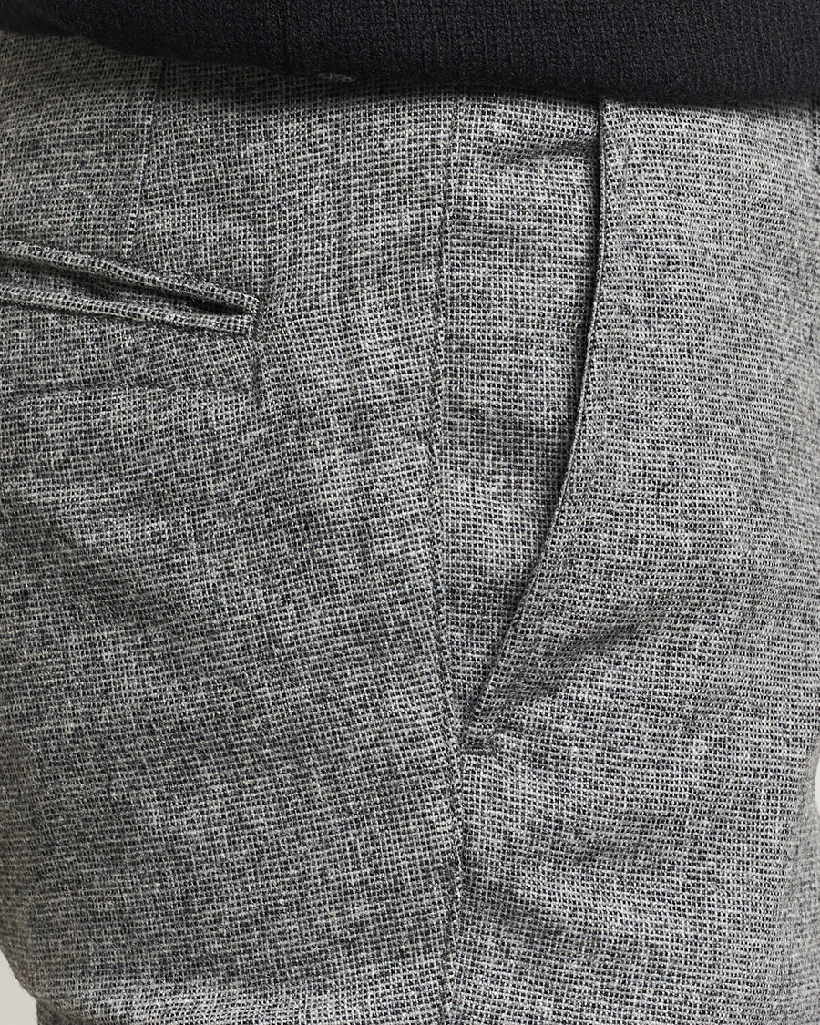 Herr | Byxor | Incotex | Slim Fit Washed Wool Stretch Slacks Light Grey
