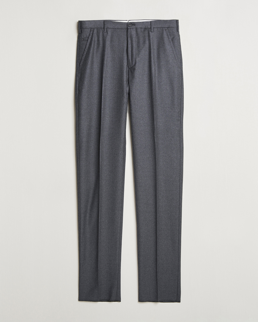 Herr | Byxor | Incotex | Regular Fit Flannel Trousers Grey