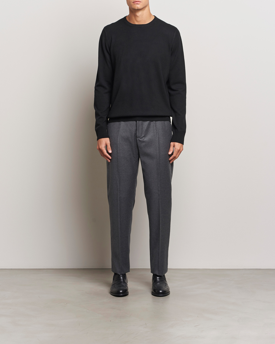 Herr | Byxor | Incotex | Regular Fit Flannel Trousers Grey