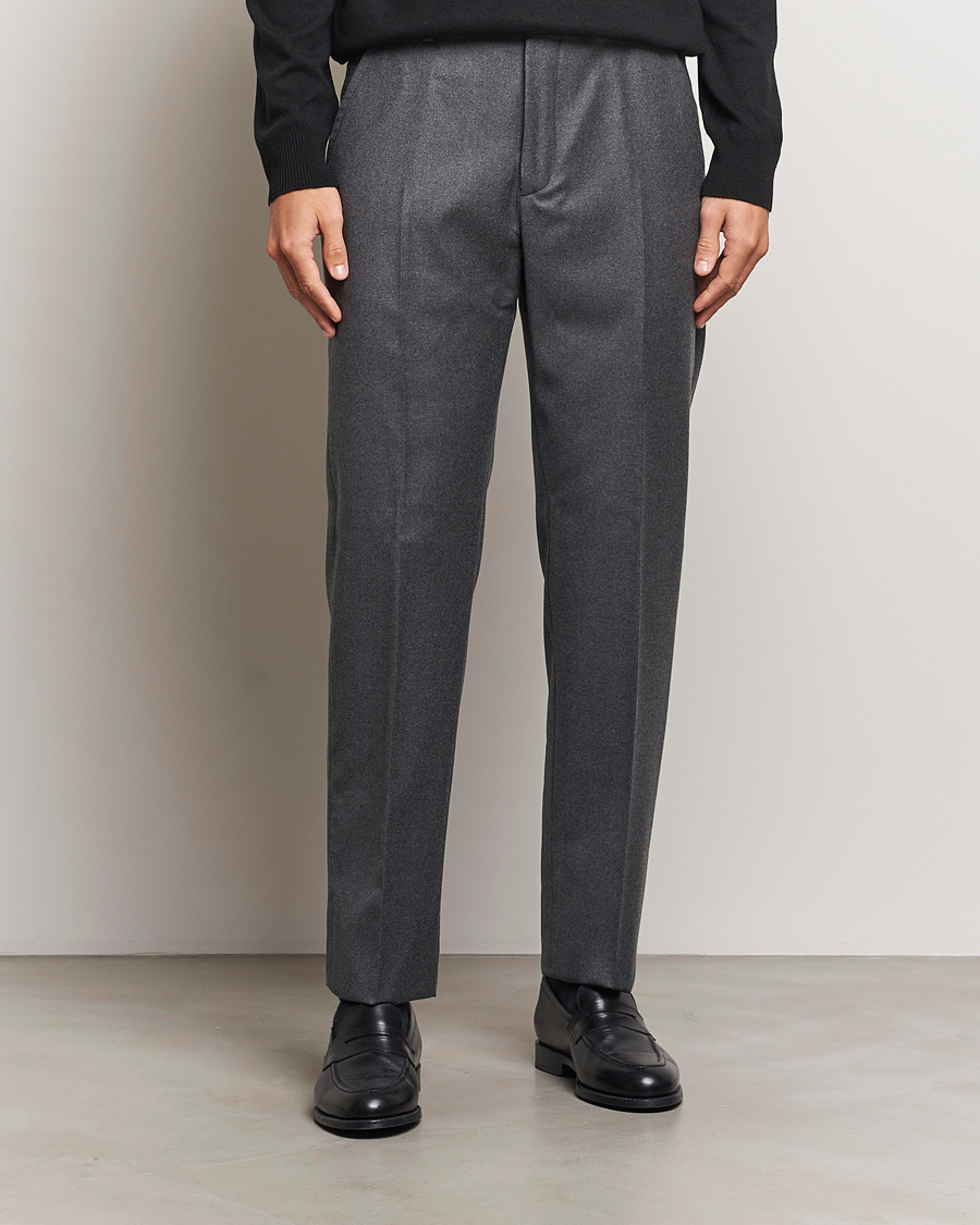 Herr | Byxor | Incotex | Regular Fit Flannel Trousers Grey