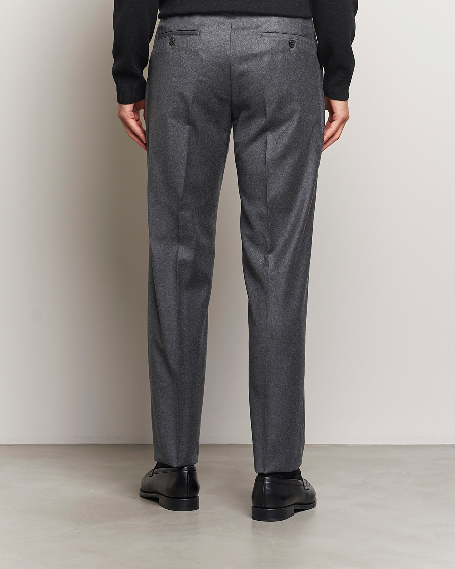 Herr | Byxor | Incotex | Regular Fit Flannel Trousers Grey
