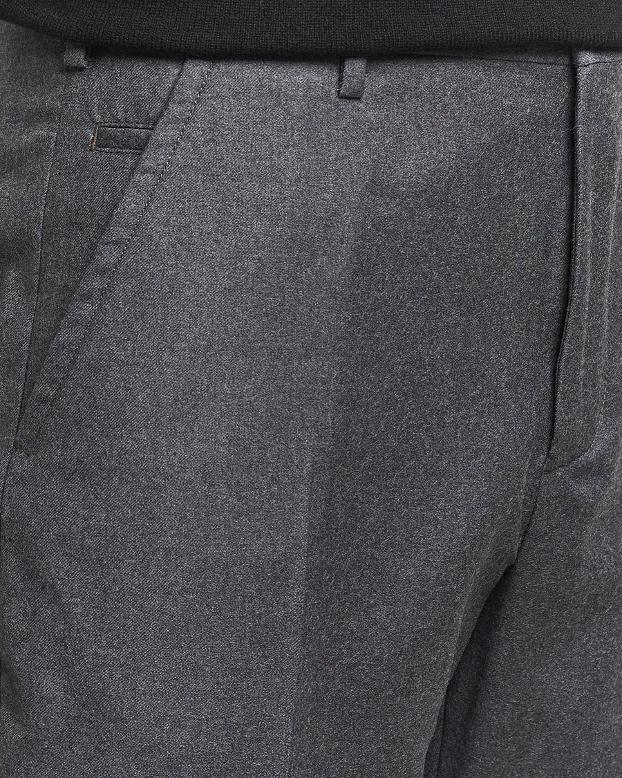 Herr | Byxor | Incotex | Regular Fit Flannel Trousers Grey