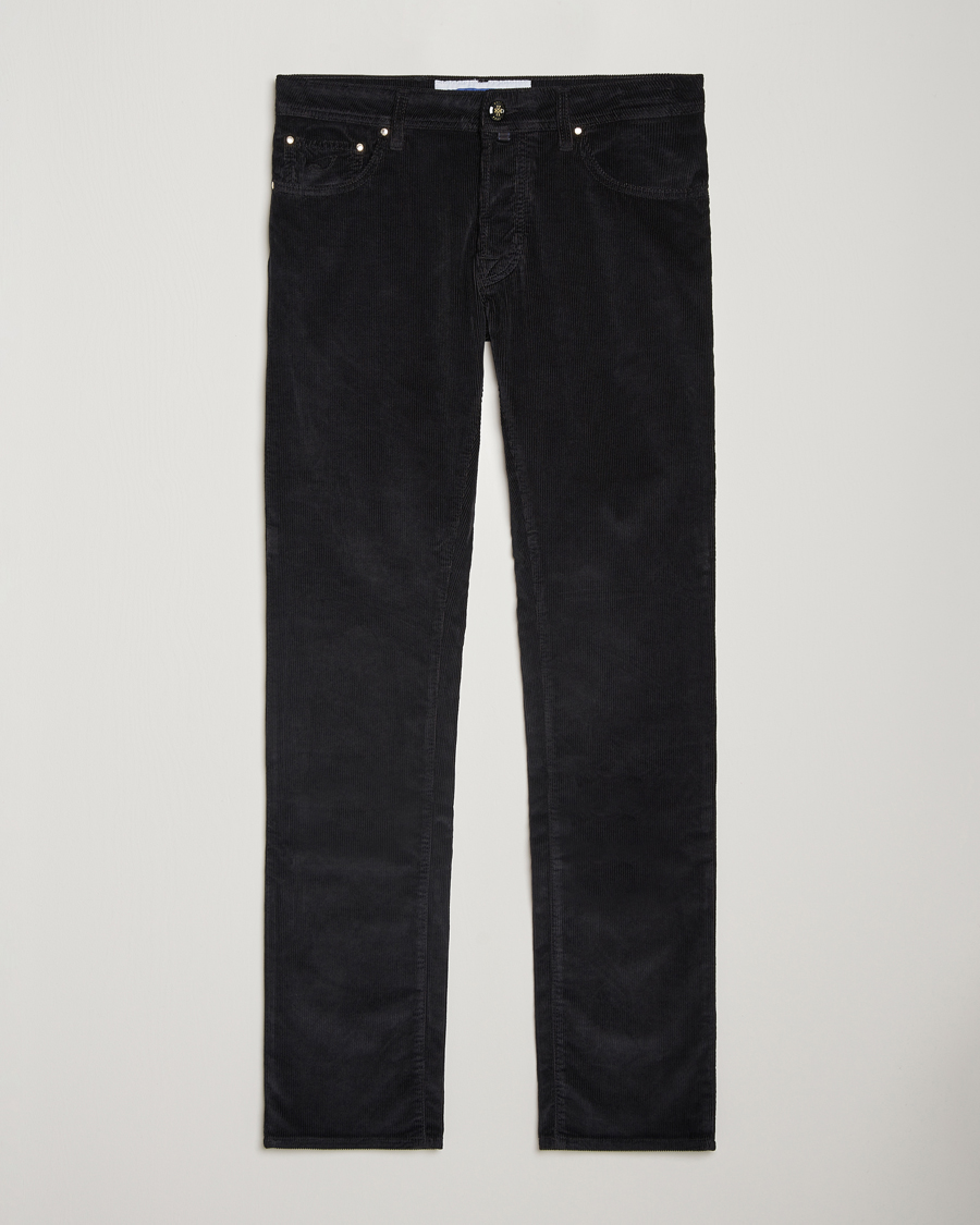 Herr | Byxor | Jacob Cohën | Bard 5-Pocket Medium Corduroy Trousers Black