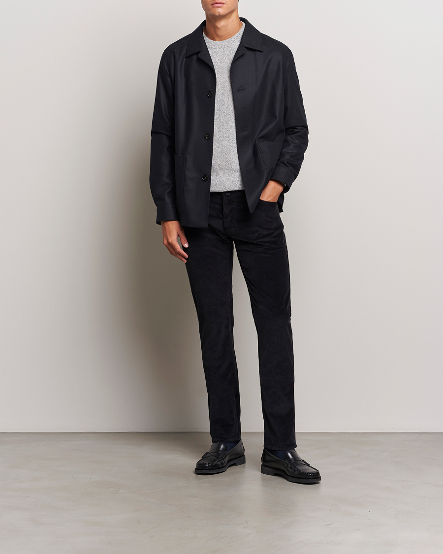 Herr | Byxor | Jacob Cohën | Bard 5-Pocket Medium Corduroy Trousers Black