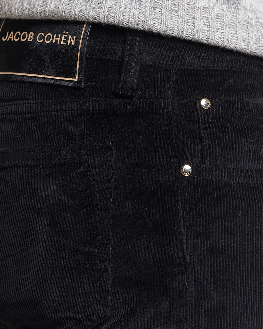 Herr | Byxor | Jacob Cohën | Bard 5-Pocket Medium Corduroy Trousers Black