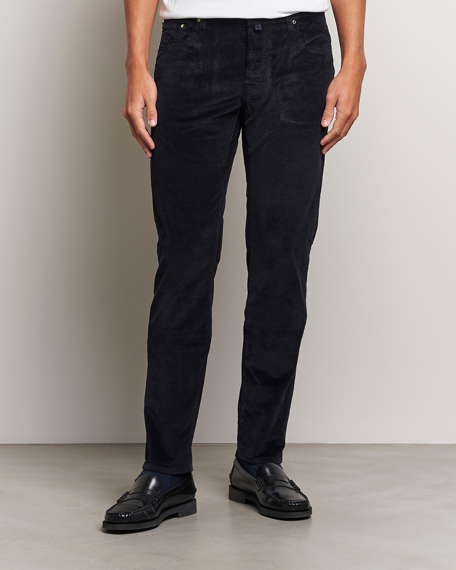 Herr | Byxor | Jacob Cohën | Bard 5-Pocket Medium Corduroy Trousers Navy