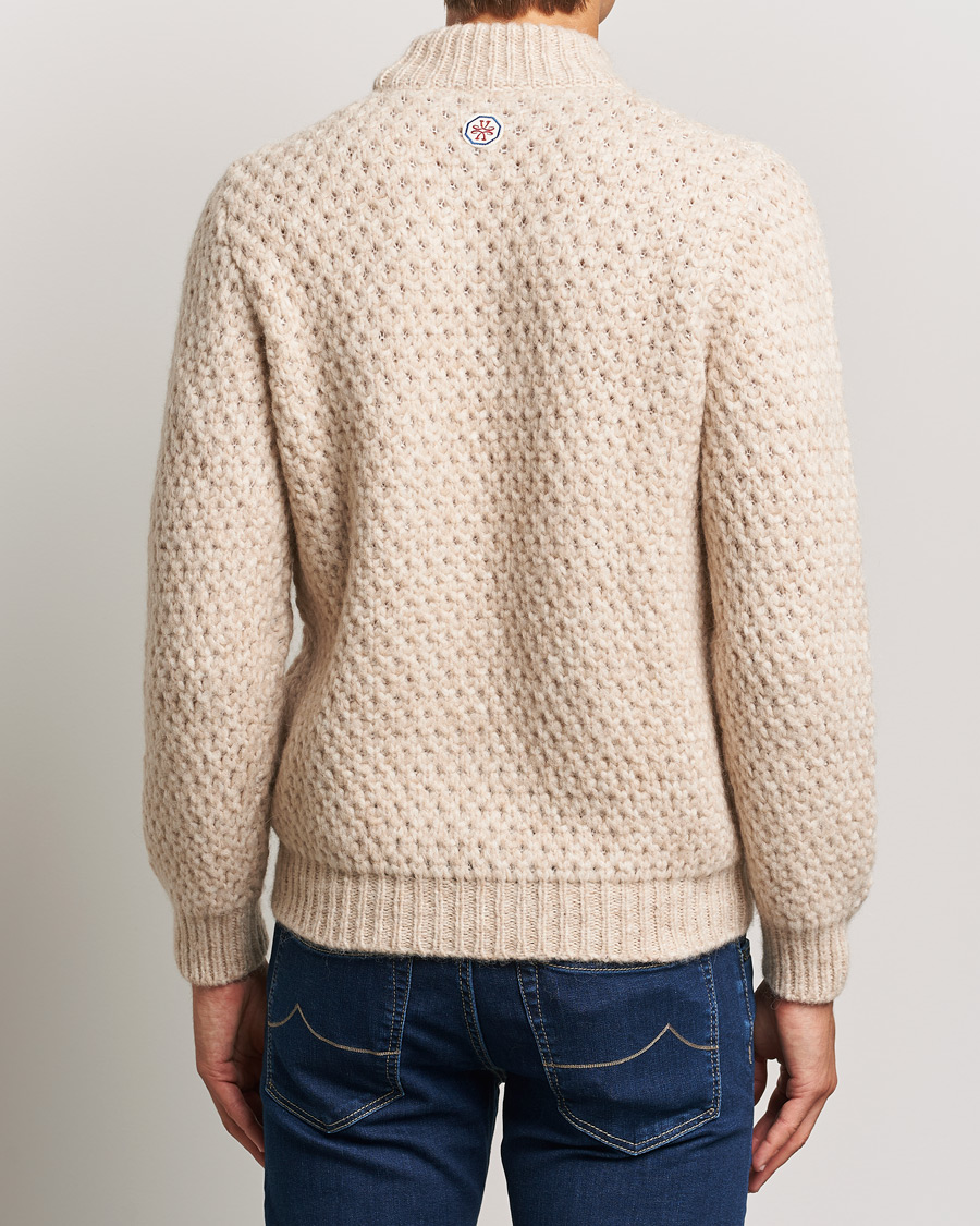 Herr | Tröjor | Jacob Cohën | Loose Knit Alpaca/Wool Sweater Melange White