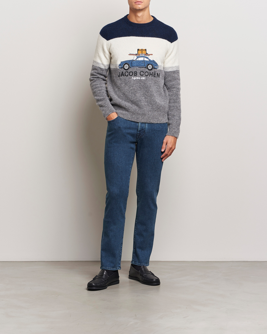 Herr | Jeans | Jacob Cohën | Bard Slim Fit Denim Cachemire Jeans Mid Blue