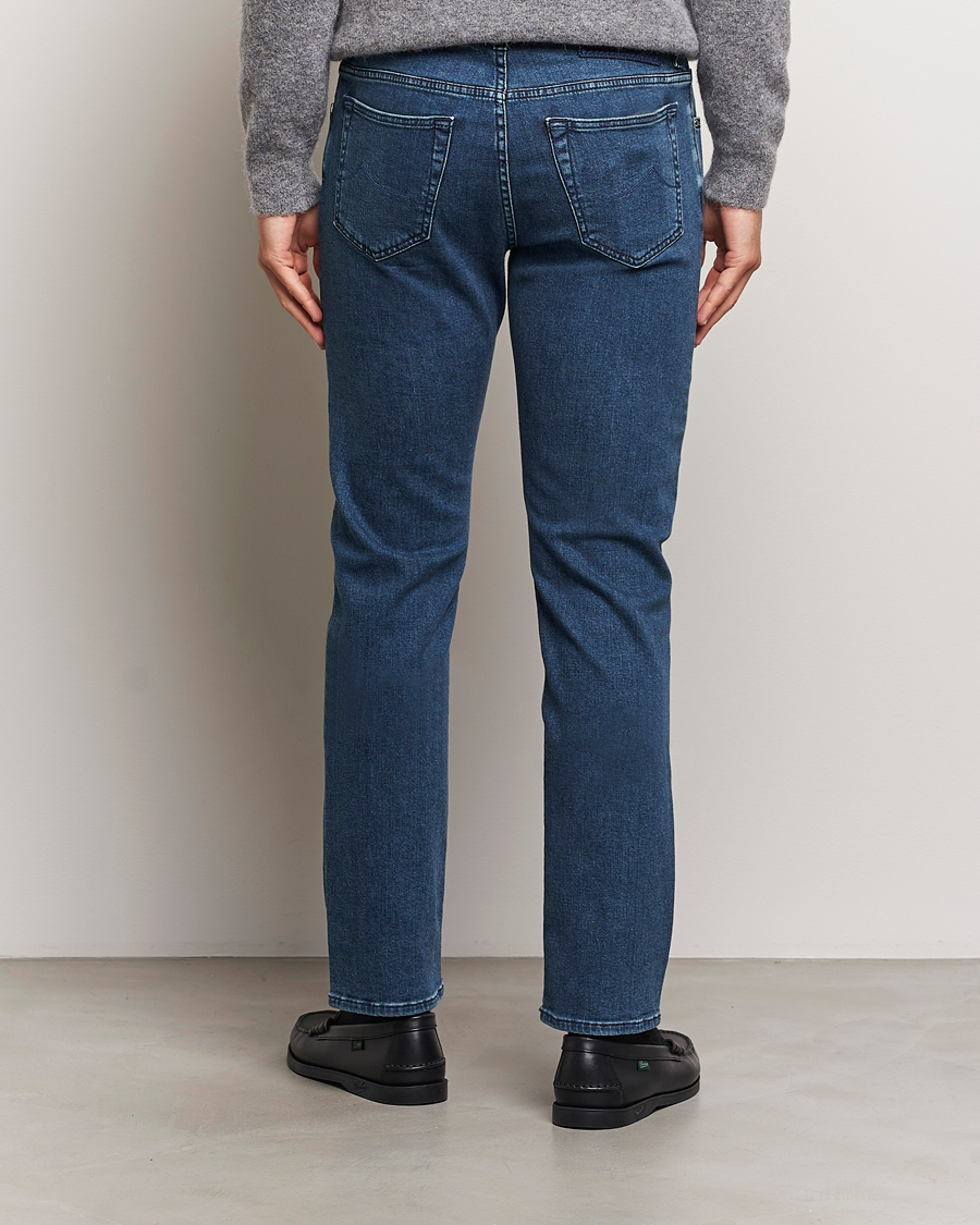 Herr | Jeans | Jacob Cohën | Bard Slim Fit Denim Cachemire Jeans Mid Blue