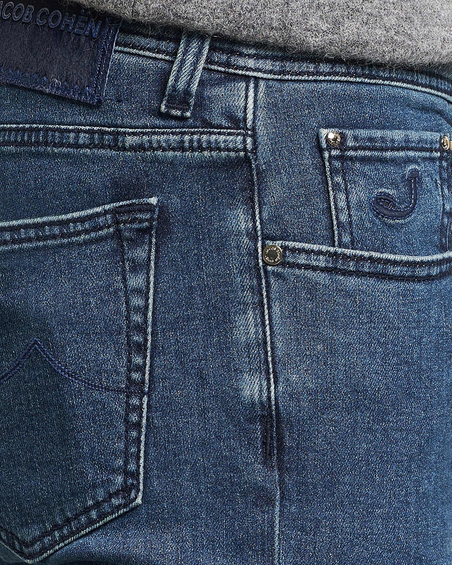 Herr | Jeans | Jacob Cohën | Bard Slim Fit Denim Cachemire Jeans Mid Blue