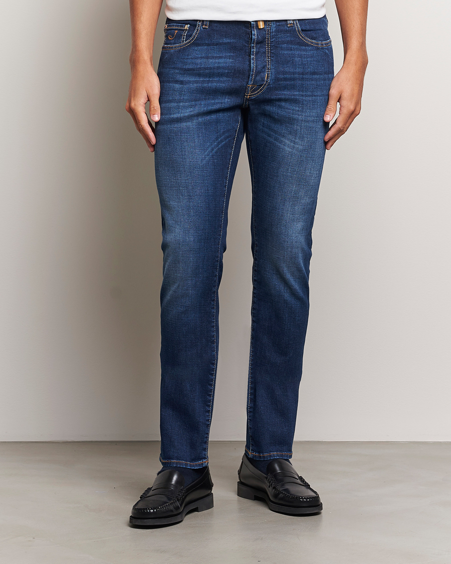 Herr | Jeans | Jacob Cohën | Bard Slim Fit Stretch Jeans Mid Blue