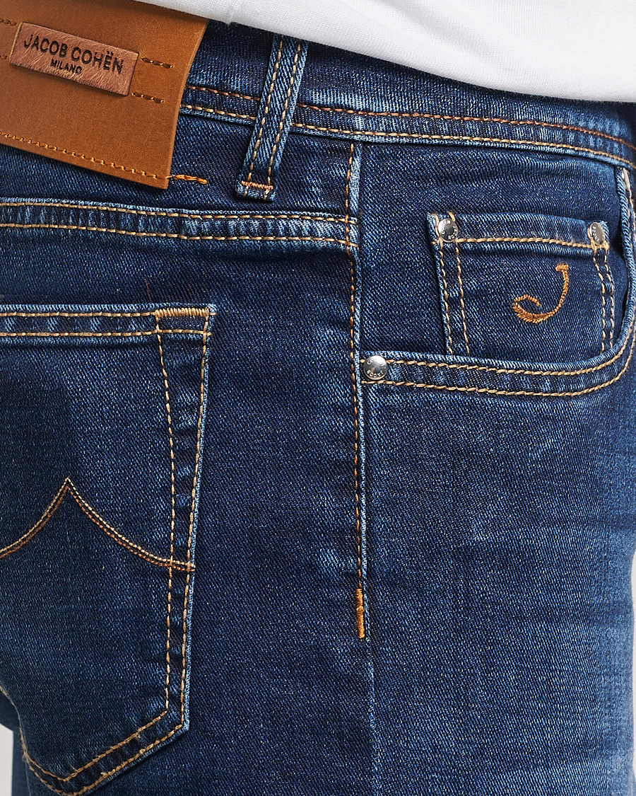 Herr | Jeans | Jacob Cohën | Bard Slim Fit Stretch Jeans Mid Blue